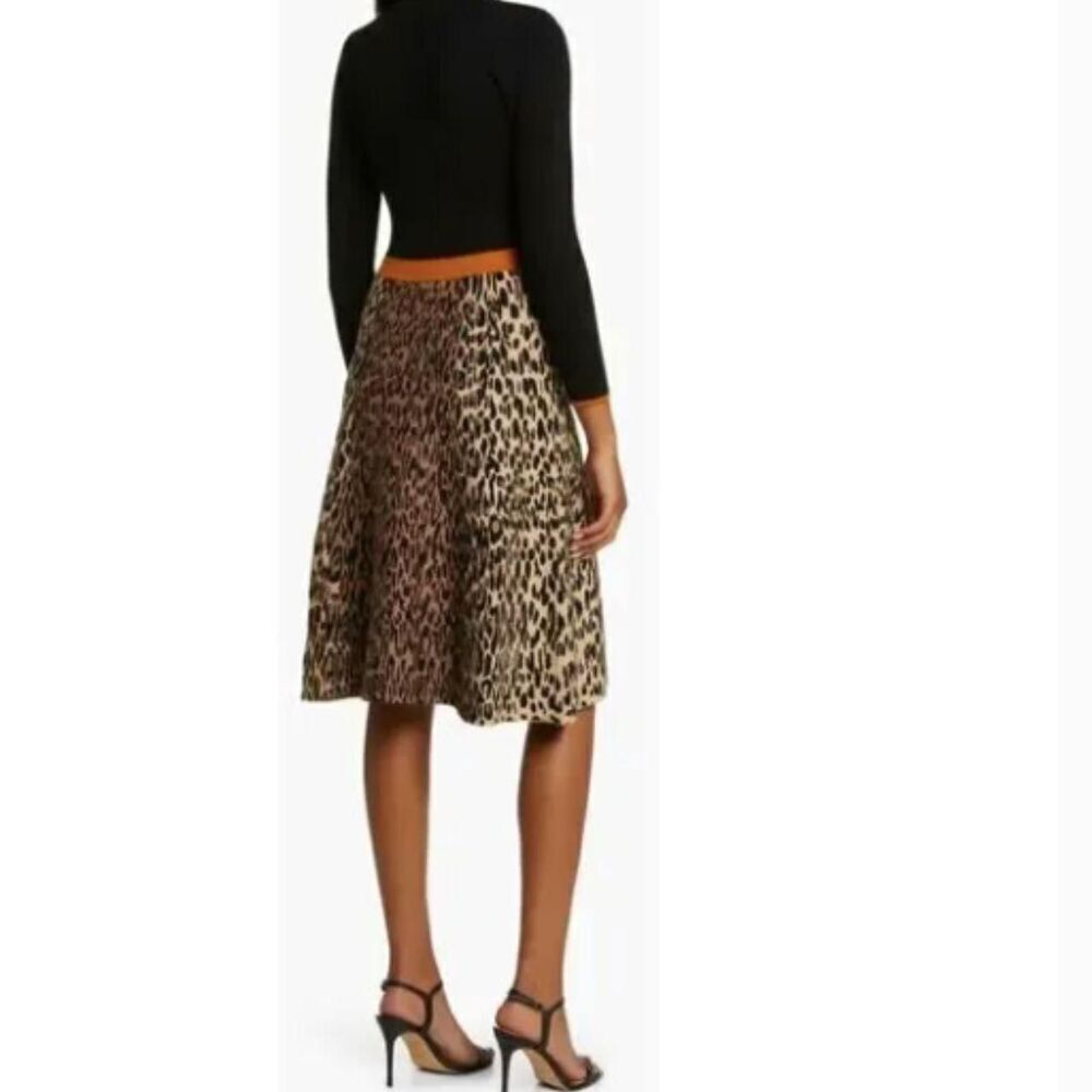 Eliza J old money knit Animal Print Fit & Flare Sweater Dress S - Picture 7 of 8